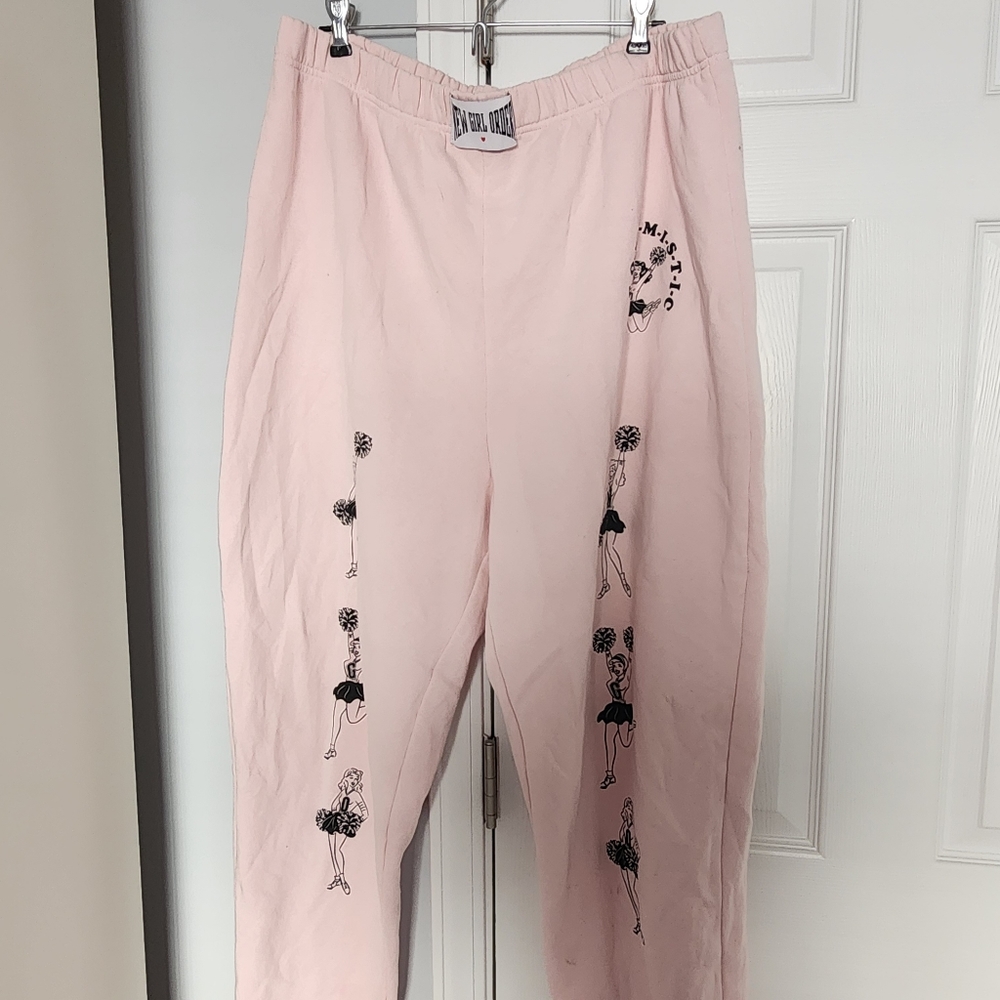 New girl order pink cheerleader sweatpants
